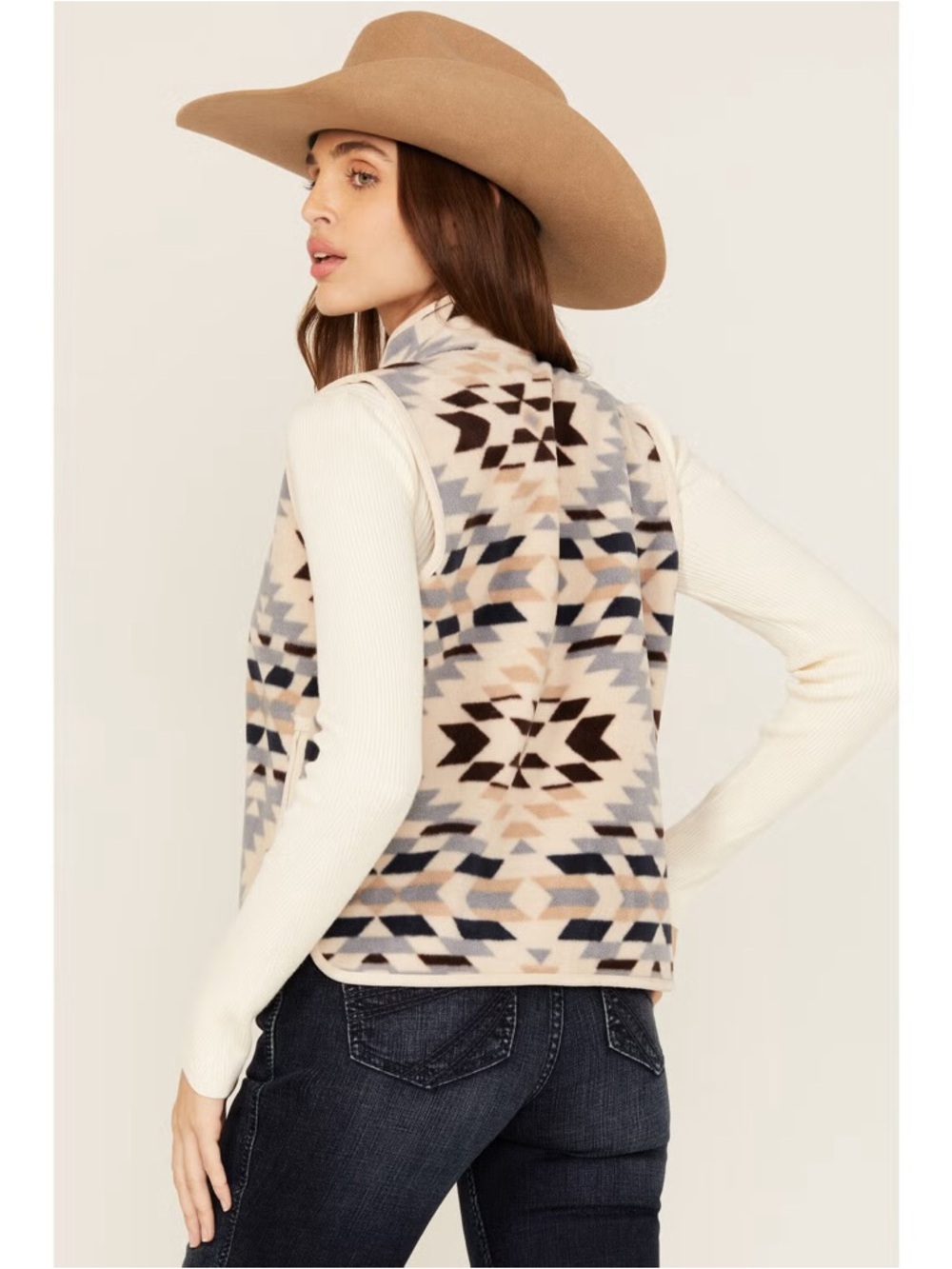 Shyanne Southwestern Aztec Fleece Vest‎ Snap Front Western Print XS - Picture 4 of 16